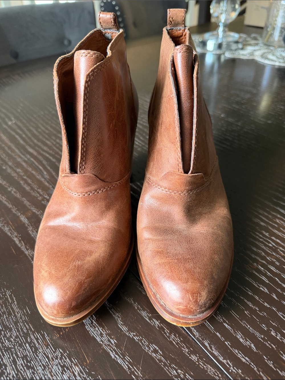 Lucky Brand Women's Brown Leather Ankle Booties